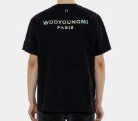 ◎ Woodyoungmi เสื้ออกโลโก้ปักหลังโลโก้จดหมายพิมพ์ลายสำหรับทั้งหญิงและชายหลวมๆเสื้อยืดแขนสั้นแบบลำลอง