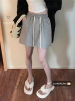 ✾♕ Gray skirt small skirt womens summer elastic waist A-line skirt versatile sports culottes casual short skirt trendy