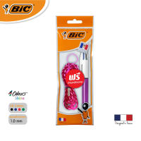 BIC บิ๊ก ปากกา 4 Colours Shine ปากกาลูกลื่น น้ำหมึก4in1 หัวปากกา 1.0 mm.(Purple) จำนวน 1 ด้าม (ฟรีสายคล้องคอ)