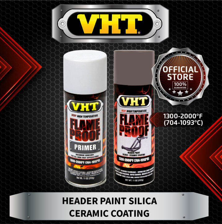 VHT Flameproof Flat White Primer w/ VHT Flameproof Cast Iron Bundle