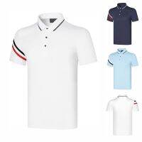 FootjoytaylormadeIsj.lindeberg ANEW Titleist เสื้อโปโลแขนสั้นแฟชั่นใหม่สำหรับฤดูร้อนกอล์ฟกลางแจ้งกีฬาพอดีตัวแห้งเร็วเสื้อโปโล