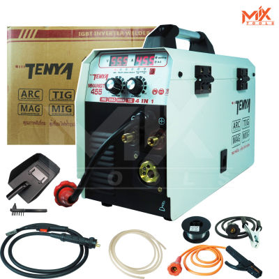 TENYA ตู้เชื่อมไฟฟ้า เครื่องเชื่อมไฟฟ้า ตู้เชื่อม 3 ระบบ รุ่น MMA/MIG/TIG-455 3 IN1 ใช้แก๊ส CO2 ลวดเชื่อมขนาด 1กิโลและ5กิโล และใช้ไฟฟ้า ใช้งานง่าย