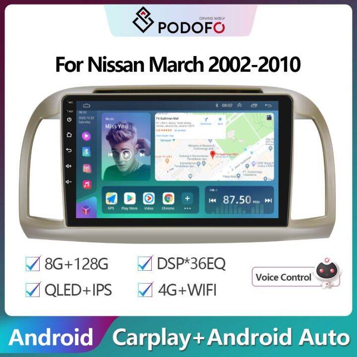 podofo-วิทยุติดรถยนต์-android-carplay-สำหรับ-nissan-march-micra-k12-2002-2003-2010หน่วยหัวต่อระบบนำทางเครื่องเล่นภาพเคลื่อนไหวหลายชนิดอัตโนมัติ