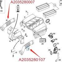 New 1 Set Left +Right Side Air Cleaner Intake Duct Tube Hose Replacement 2035280007 2035280107 For C320 C240 2001-2005