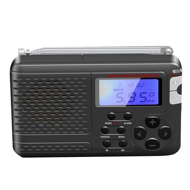 Multifunctional Radio with Antenna Portable LCD Screen AM/FM/SW/TV  Full-Band Radio 50/60HZ) 3XAAA Battery Radio Storage 