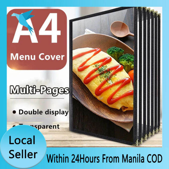 1/2/3/4/6 Page A4 Size Menu Cover Cook Book Pvc Transparent Recipe Book
