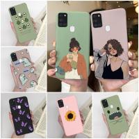 ปลอกสำหรับ Samsung Galaxy A21S 6.5นิ้วเคสฝาหลังซิลิโคนนิ่มสำหรับเด็กผู้หญิงน่ารักสำหรับ Samsung Galaxy A21S GalaxyA21S เปลือกแฟชั่นกระเป๋าโทรศัพท์ Fandas เคสกันชนที่อยู่อาศัย