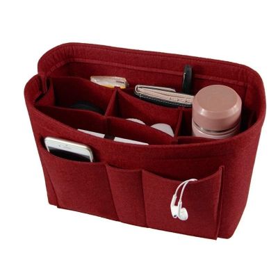 【CC】 Brand Make Up Organizer Felt Insert for Handbag Inner Purse Makeup