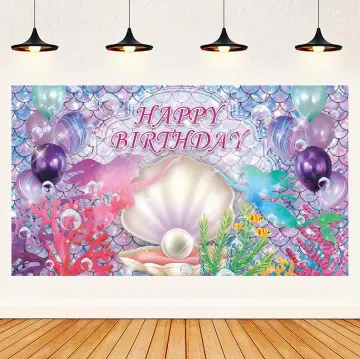 Buy Mermaid Birthday Backdrop online 