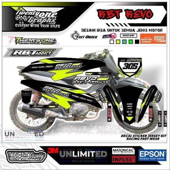 Decal Stiker Rbt Revo Injeksi Fi Absolute Merah Kekinian Bebek Trail Modif Gtx Trabas Full Body