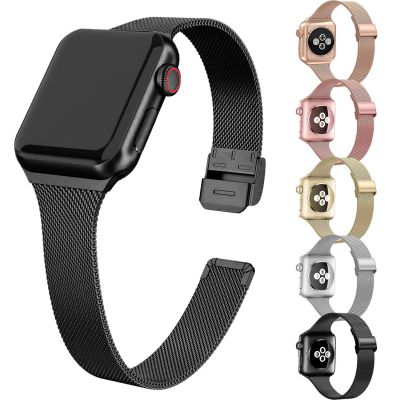 ◕✧ สายนาฬิกา Milanese Loop สำหรับสายนาฬิกา Apple Watch iWatch Series 1/2/3/4/5 42mm 34mm สายนาฬิกาสำหรับ iwatch 6 SE 40mm 38mm watchbands