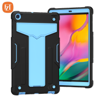 【ขาตั้งในตัว】 Casing Tablet Fzt สำหรับ Samsung Galaxy Tab A 10.1 "2019/SM-T515 TPU แฟชั่น T510 + พีซีข้นฝาครอบพร้อมตัวยึด T หุ่นยนต์