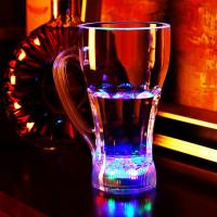 【CW】▼☄  Glass Flashing Color Change Activated Up Beer Cup Mug Bar Accessories  Mudança De Cor Copo