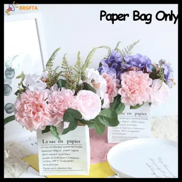 1pc Artificial Flower Bouquet With Paper Bag