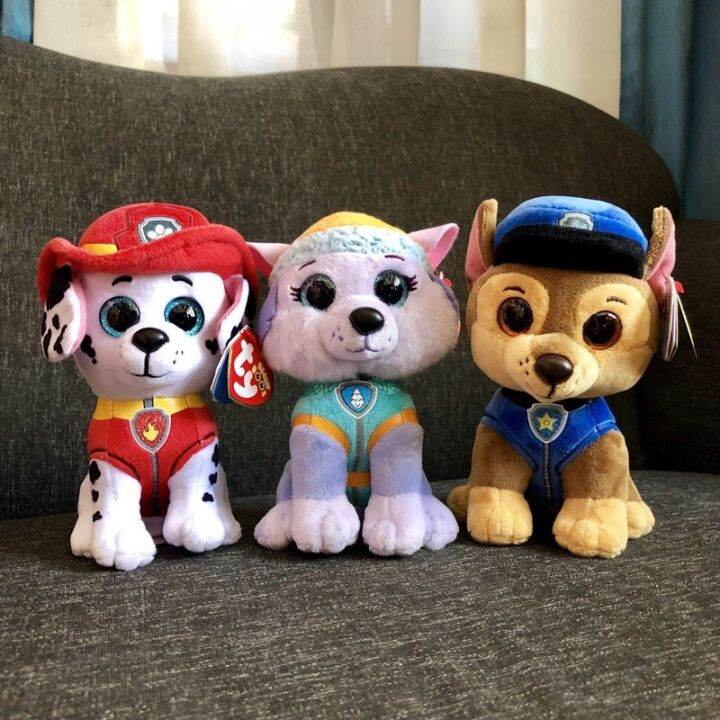 Authentic TY Paw Patrol Chase Marshall Skye Everest Beanie Boos Plush ...