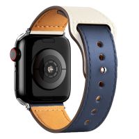 สายหนังสำหรับสายคาด Apple Watch 44มม. 40มม. 41มม. 45มม. 42มม. 38มม. สายนาฬิกาแบบ Correa สร้อยข้อมือ IWatch Series 49มม. 3 5 6 SE 7 8สาย