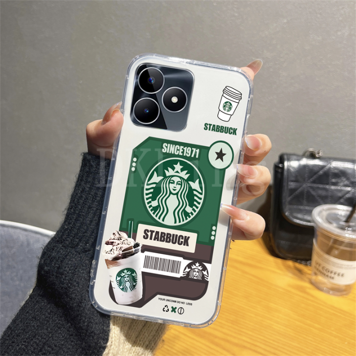 เคสโทรศัพท์มีลายเค้กกาแฟน่ารักสำหรับ-realmec53เคสนิ่มโปร่งใส-realme-c53-c55-c55nfc-c33-c31-c30-c30s-กันชน-c35ฝาหลัง-realme-c55-nfc