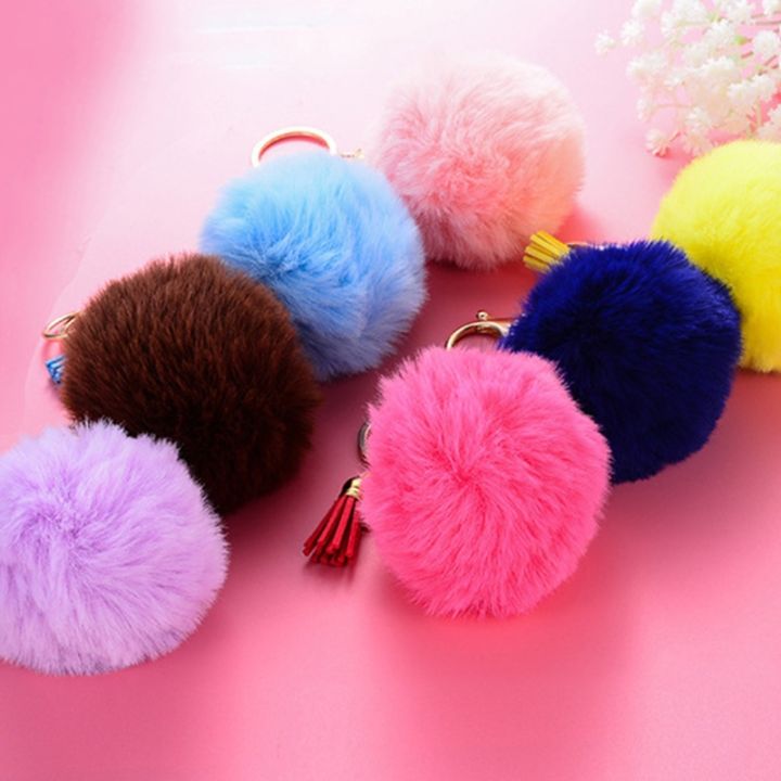 30-pieces-colorful-pom-poms-fur-ball-with-30-pieces-keychain-and-30-pieces-tassels-for-diy-hats-shoes-bags-accessories