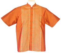 เสื้อไทย เสื้อผู้ชาย ชุดไทยชาย แขนสั้น คอจีน ไซส์ S อก 42 นิ้ว (Size S) Thai Shirt/Thai Costume for Men/Short Sleeve/Mandarin Collar/Chest 42"