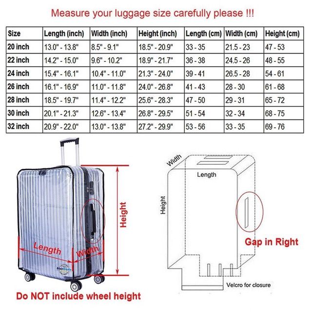 pvcใสคลุมกระเป๋าเดินทาง