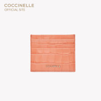 COCCINELLE METALLIC CROCO SHINY SOFT Document Holder 129501 NOIR กระเป๋าใส่การ์ด