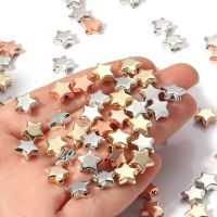 50-100pcs/Lot 6 10 12mm Star CCB Beads Gold Silver Color Loose Spacer Beads For Jewelry Making Findings DIY Bracelet Accessories Beads