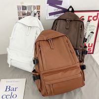 [COD] New Korean version backpack simple mens solid business trendy female student schoolbag travel square bag