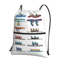 ♘  Coaster Cars Design Backpacks Drawstring Bundle Sundries School Students