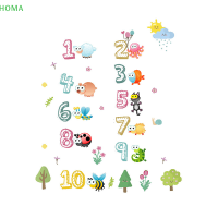 ?【Lowest price】HOMA สัตว์น่ารักด้วยสติกเกอร์ตัวเลขอาหรับสำหรับห้องเรียนอนุบาล