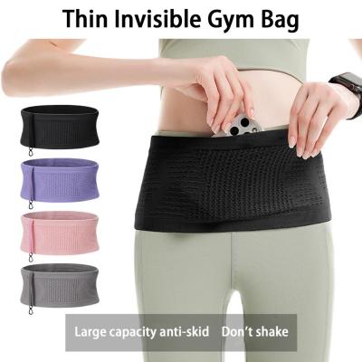 2023 Upgraded Fashion Seamless Invisible Running Waist Belt Bag Sports Pack Mobile Phone Bag Gym Fitness Jogging Run Cycling Bag Running Belt