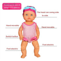 RAE Electric Waterproof Swimming Doll For Kid Boy Girl Battery Powered Moveable Joints Bathtub Baby Birthday Gift Summer Toy