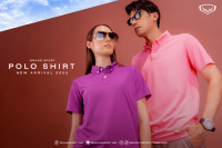 GRAND SPORT : เสื้อโปโลชายสีล้วนทอลาย รหัส : 012253