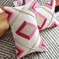 【Home aesthetics】 ปลอกเบาะรองนั่งนอร์ดิกเคสสไตล์หมอนยัดได้สีชมพูแดงน่ารัก