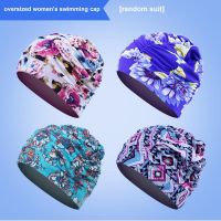 【CW】 1PC Elastic Cap Men Size Flowers Printed Hair Swim Pool Hat Turban Bathing