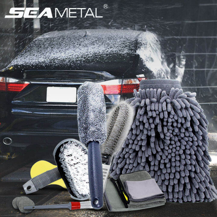 12pcs Car Cleaning Set Nanofiber 6pcs Car Wash Tool Brusher Cleaning