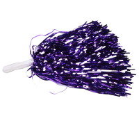 48Pcs Cheerleading Pom Poms Metallic Foil Cheer Pom Poms with Plastic Handle for Adults Kids Cheerleaders Party Purple