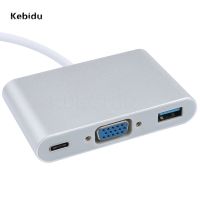 Kebidu USB 3.1 Type-C To VGA/ USB3.0/ Type C Adapter Male To Female Converter Hub Charging Port For MacBook