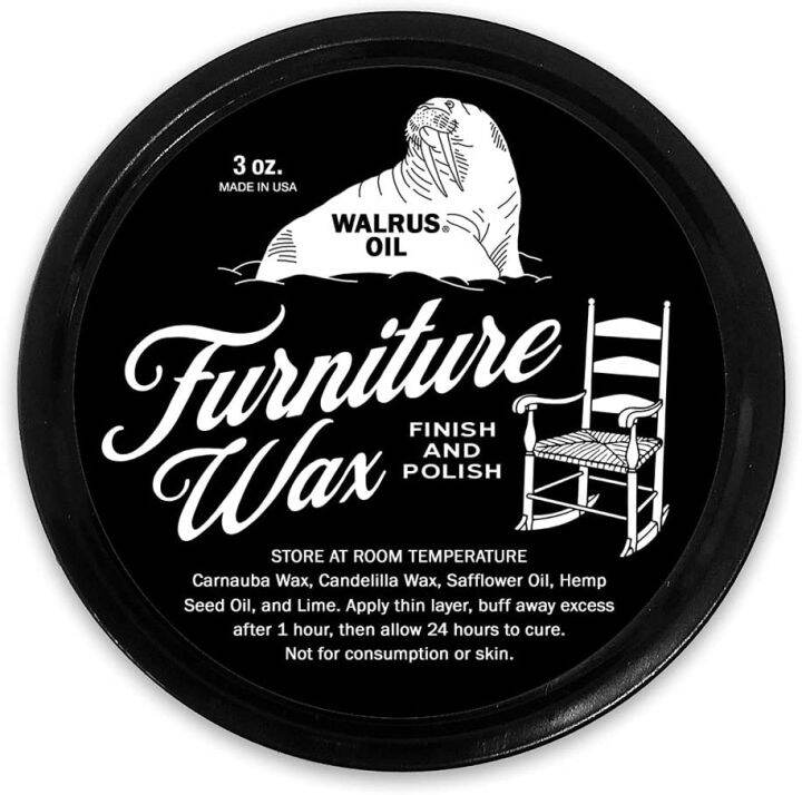 WALRUS OIL Furniture Wax Finish and Wood Polish for Hardwood Tables