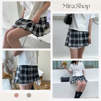 Mira.shop กระโปรงลายสก็อต กระโปรงสไตล์ญี่ปุ่น 21393#