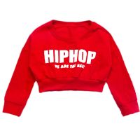 Girls Short Pullover Dancing Jackets Long Sleeve Hip Hop Clothing Casual Cropped Sweatshirt Tops Kids Ballroom Dancing Clothes