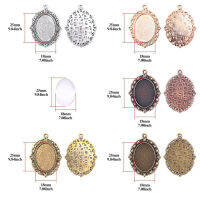 Shiqinbaihuo 60ชิ้น5สีแก้วถาดเก็บจี้ทรงกลม Cabochon หัตถกรรม DIY ทำเครื่องประดับ