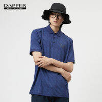 DAPPER เสื้อโปโล The Wall of Sport Print สีน้ำเงิน