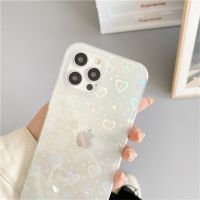 Gradient Love Heart Clear Phone Case For 13 Pro Max 12 11 X XS XR 7 8 Plus Shockproof Bumper Glitter Back Cover