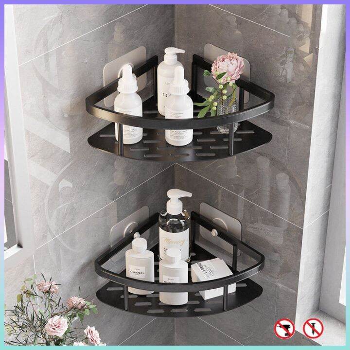 bathroom-shelf-organizer-ชั้นวางในห้องน้ำ-ชั้นวางของ-ชั้นวางอะลูมิเนียมทรงสามเหลี่ยม-ติดผนังได้โดยไม่ต้องเจาะ-ไม่เป็นสนิม-ชั้นวางของในห้องน้ำ-ชั้นเก็บของในห้องน้ำ-ชั้นวางของเข้ามุม-ชั้นวางในห้องน้ําเข