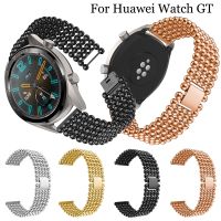 ♂✑ 22mm ze stali nierdzewnej opaska na rękę dla Huawei zegarek GT 42mm 46mm smartwatch pasek dla huawei zegarek GT 2 GT2 46mm zespoły bransoletka