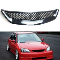 2DR/4DR 2001-2003 R Type JDM Civic Honda สำหรับตะแกรงติดรถแข่งกันชนฝากระโปรงตาข่ายด้านหน้าสีดำเงา