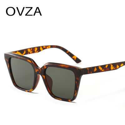 OVZA แว่นกันแดดขนาดใหญ่สำหรับผู้หญิง,แว่นกันแดดแฟชั่น UV400กรอบสี่เหลี่ยมผืนผ้าคุณภาพสูง S2021