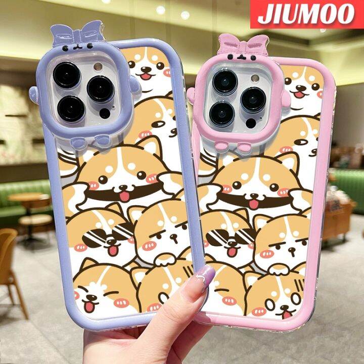 เคส-jiumoo-สำหรับ-iphone-13-iphone-13-pro-iphone-13-pro-iphone-13-pro-max-เคสการ์ตูนสุนัขชิบะอินุน่ารักสร้างสรรค์เลนส์กล้องถ่ายรูปสัตว์ประหลาดน้อยน่ารักป้องกันเคสนิ่มใส่โทรศัพท์กันกระแทกแบบใสปลอกซิลิโ