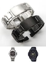 ☃❅┅ สายนาฬิกาสแตนเลสแข็งสำหรับสายนาฬิกา Casio G-SHOCK Hagane No Boukenshin GST-W300 GST-W400 B100 S310 เข็มขัดเหล็ก