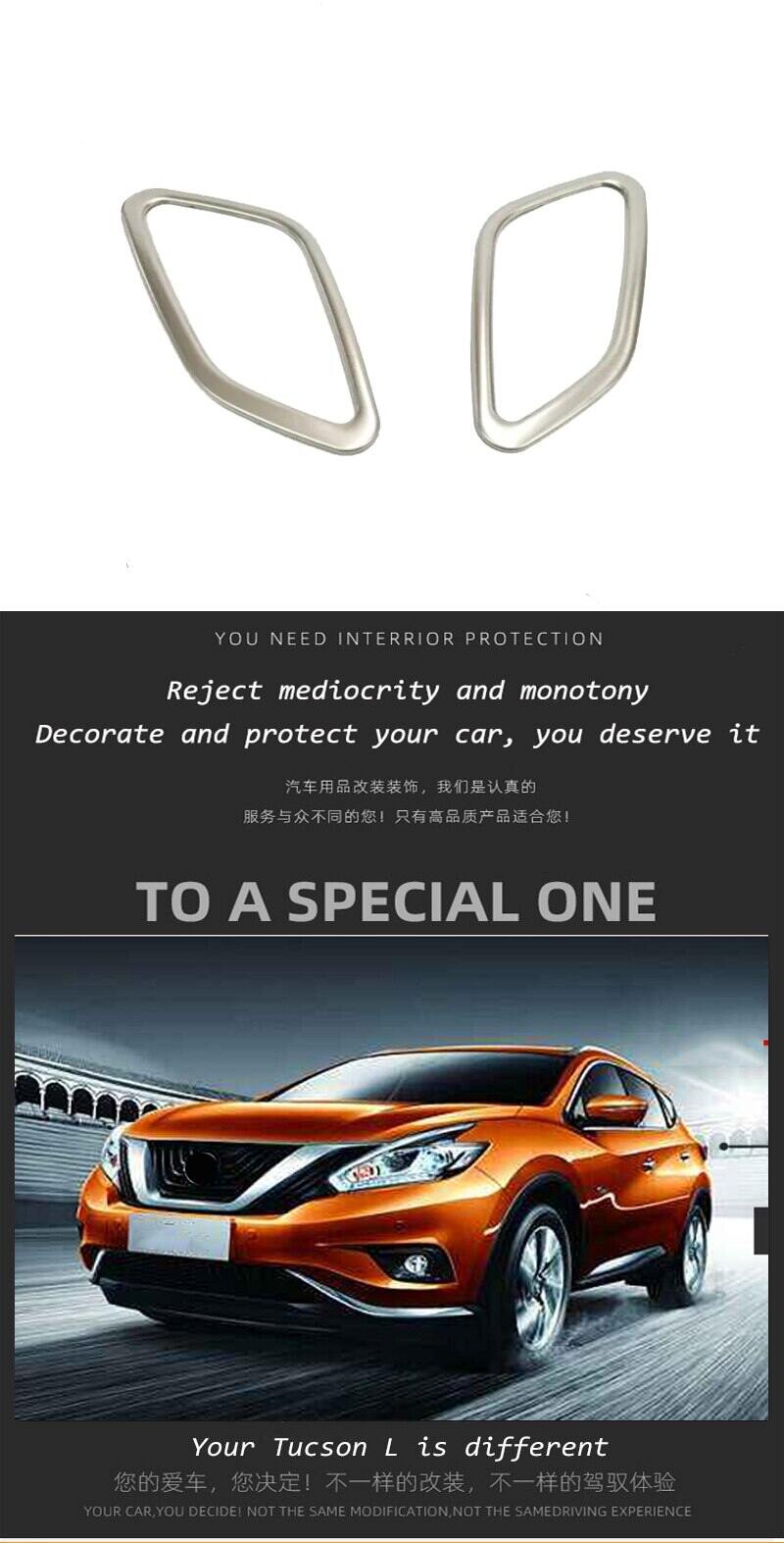 For Nissan Murano 2015-2018 Stainless Interior Air Condition Vent Cover Trim 